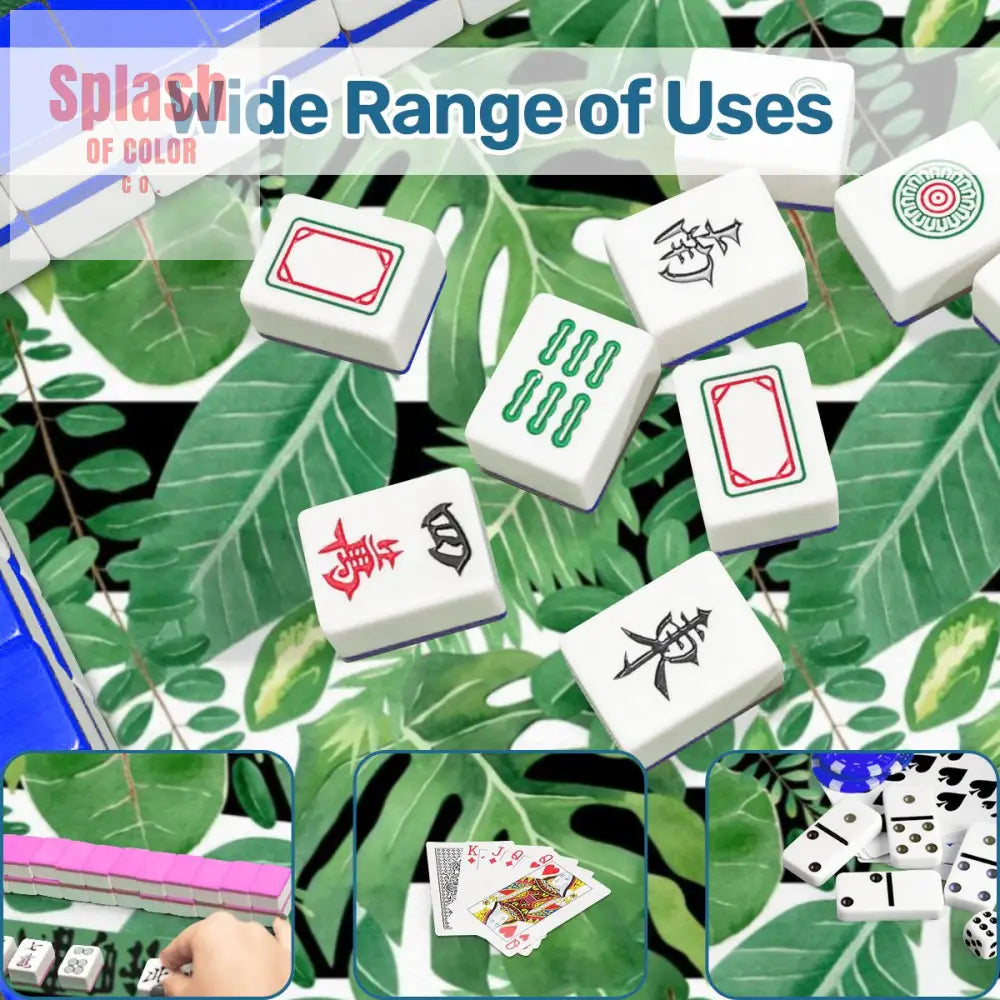 Mahjong Mat Black And Green Tropical Asian Border Mahj Mat - 31.5’’x31.5’’ - Daily Accessories