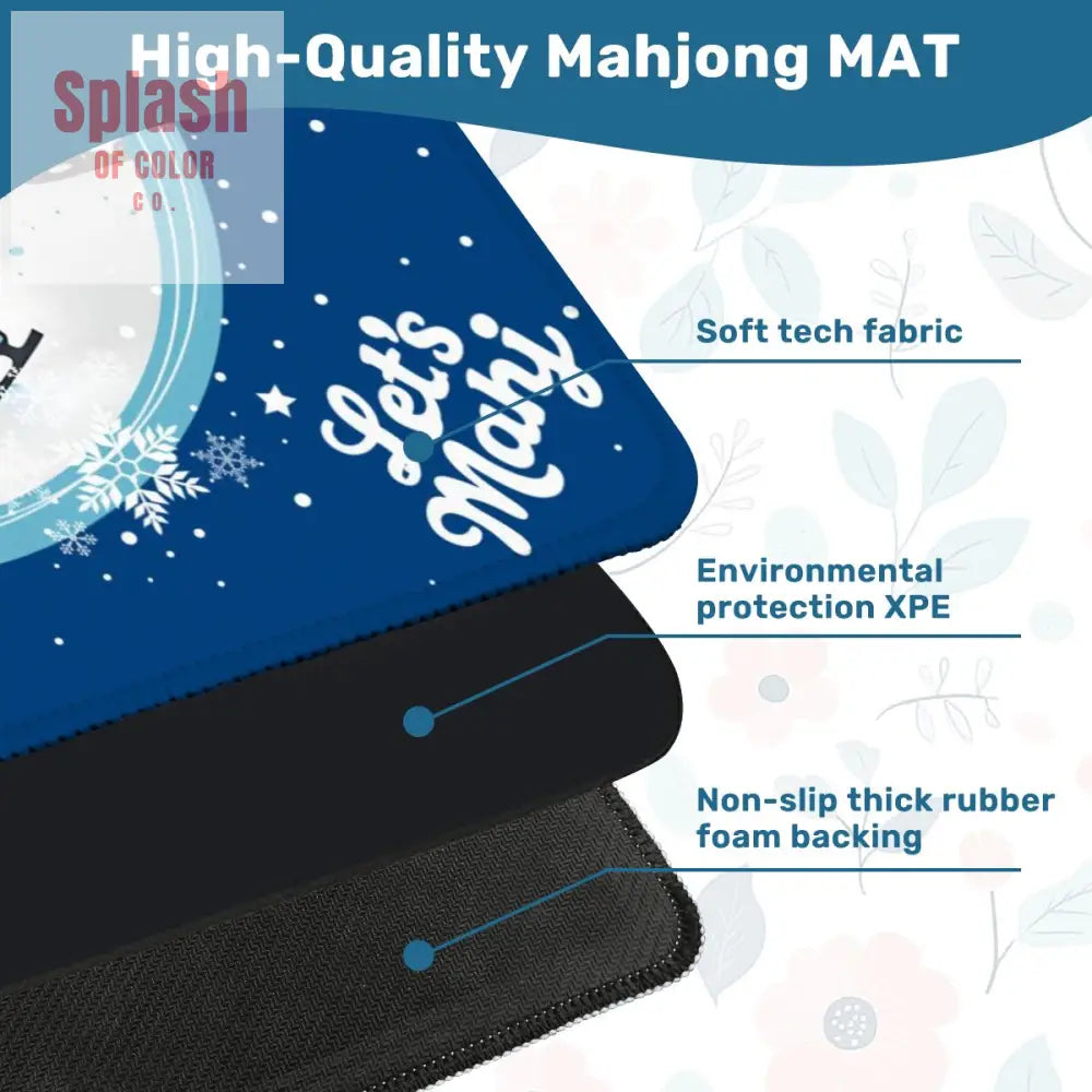 Mahjong Mat Chrismtas Winter Whimsy Let’s Mahj Game Mat - 31.5’’x31.5’’ - Daily Accessories