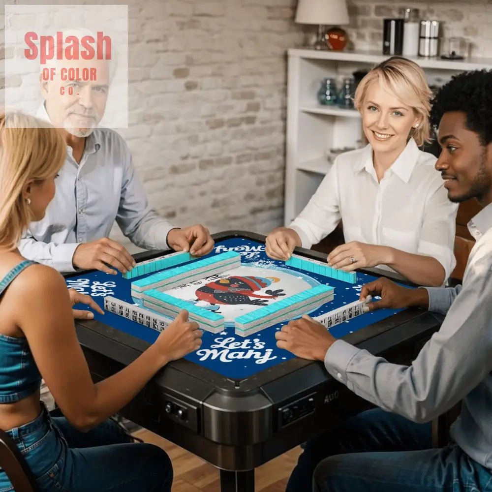 Mahjong Mat Chrismtas Winter Whimsy Let’s Mahj Game Mat - 31.5’’x31.5’’ - Daily Accessories