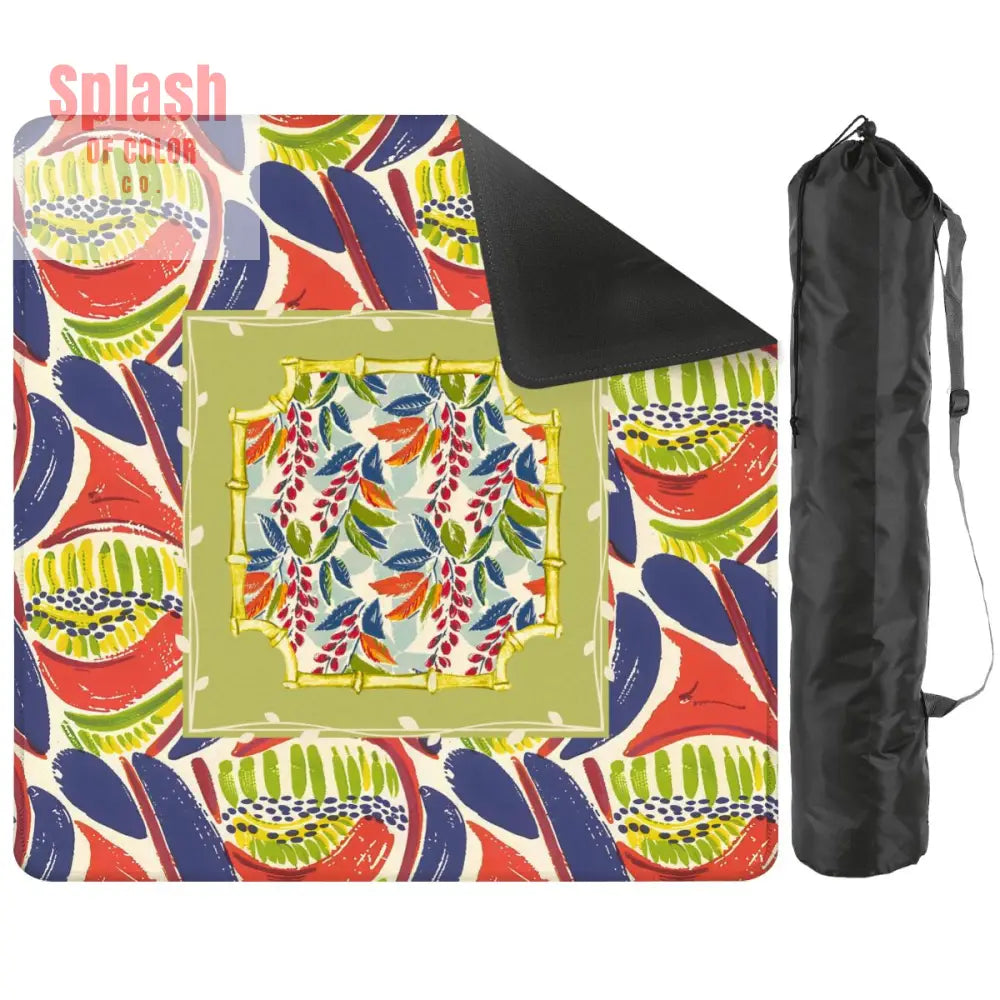 Mahjong Mat Coral Blue Abstract Floral Modern Mahjong Mat 2mm (Black Bag) Daily Accessories