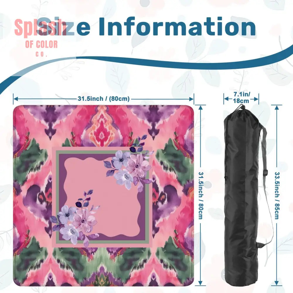 Mahjong Mat Ikat Watercolor Pink Purple Emerald Green Boho Mahj Mat Daily Accessories