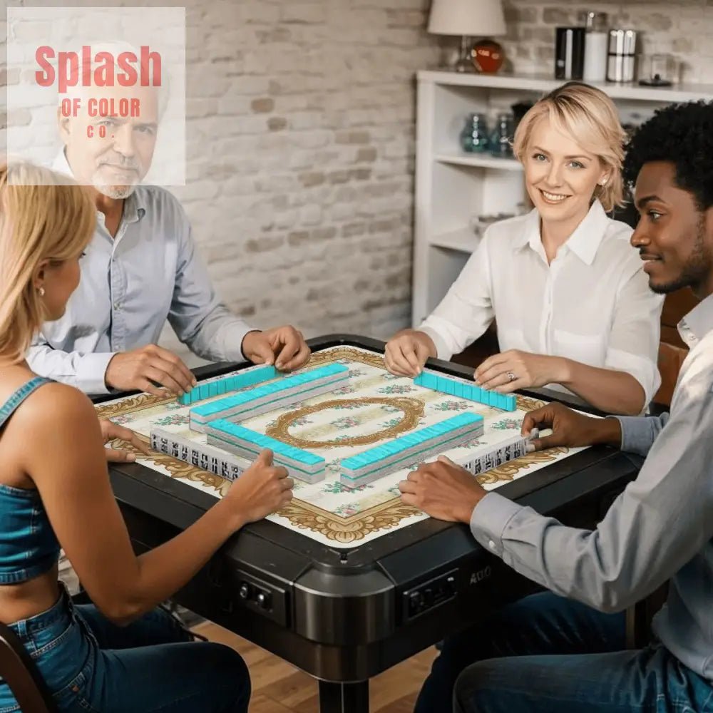 Mahjong Mat, Mama Approved Vintage Floral Victorian Gold Frames Game Mat - Splash of Color co.