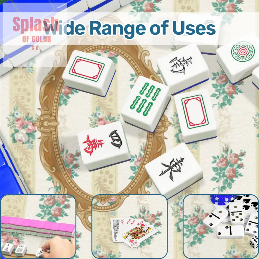 Mahjong Mat Mama Approved Vintage Floral Victorian Gold Frames Game Mat Daily Accessories