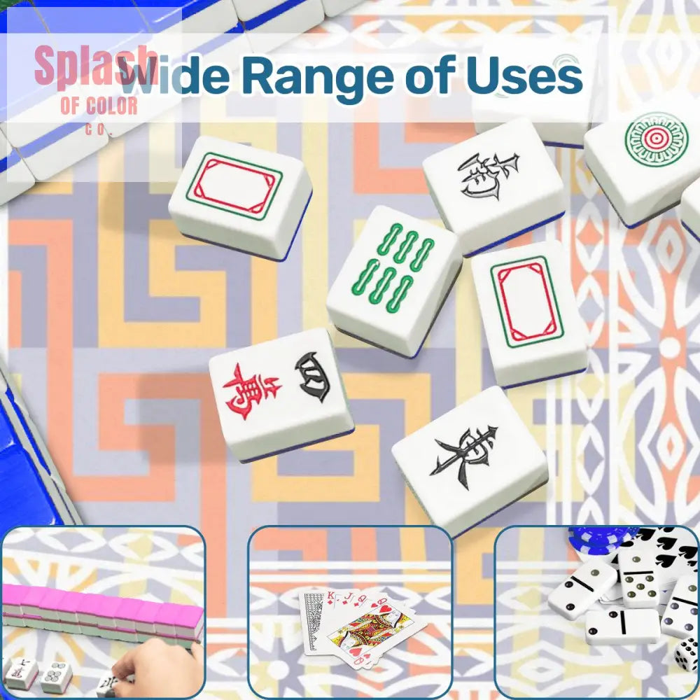 Mahjong Mat Soft Pastels Geometric Modern Mahj Enthusiast Game Mat - 31.5’’x31.5’’ - Daily Accessories