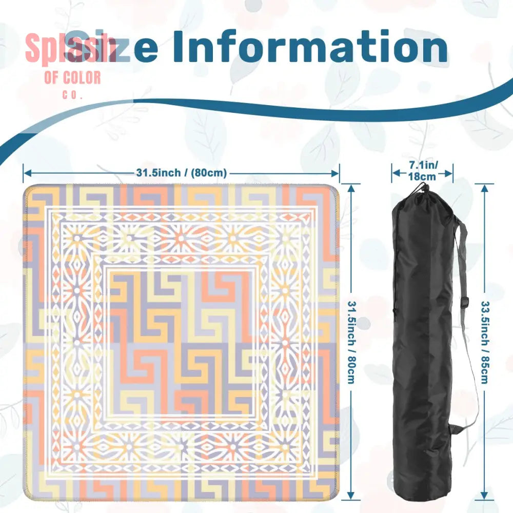 Mahjong Mat Soft Pastels Geometric Modern Mahj Enthusiast Game Mat - 31.5’’x31.5’’ - Daily Accessories