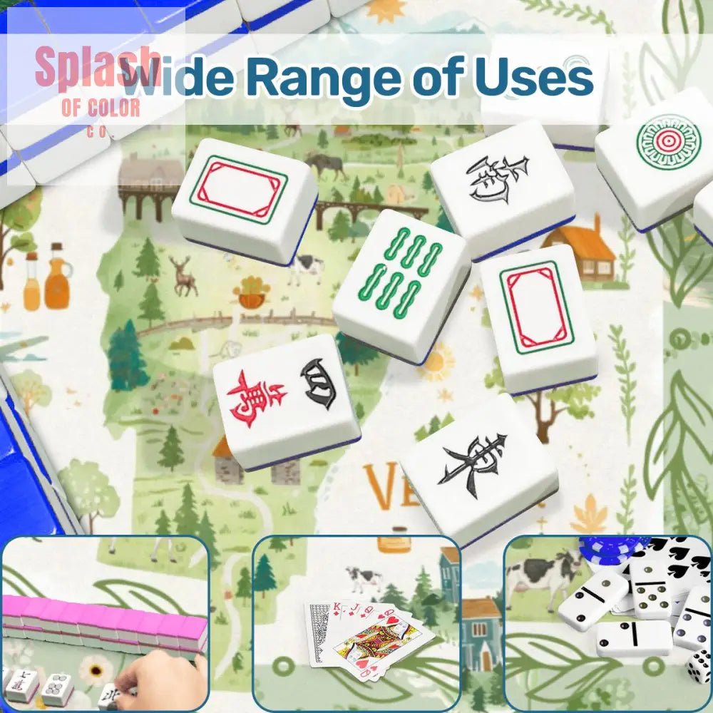 Mahjong Mat State Of Vermont Green Floral Preppy Pride Mahj Mat - Splash of Color co.