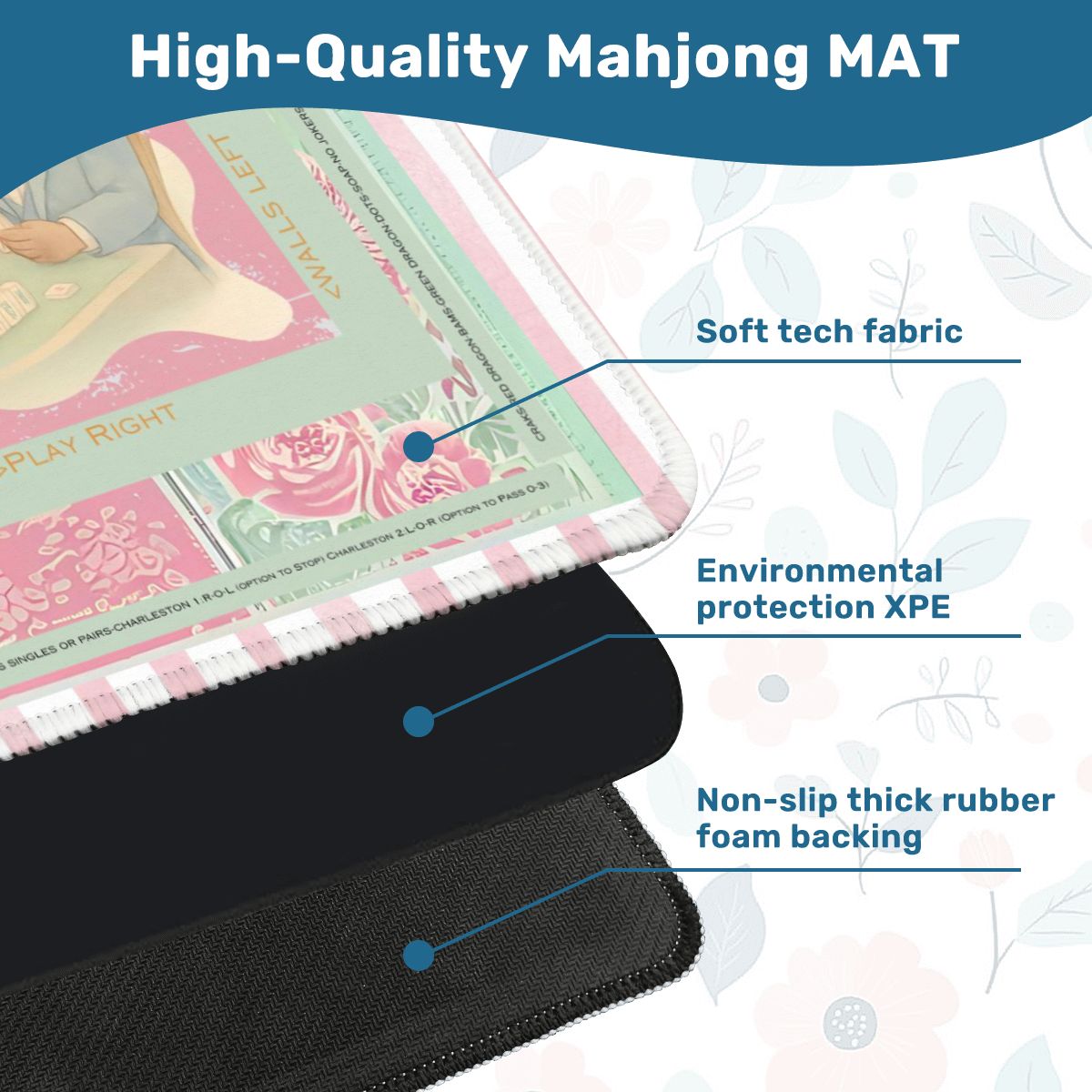 Mahjong Mat Watercolor Dogs Playing Mahjong Cute Preppy Quirky Learning Mahj Mat - 31.5’’x31.5’’ - Daily Accessories