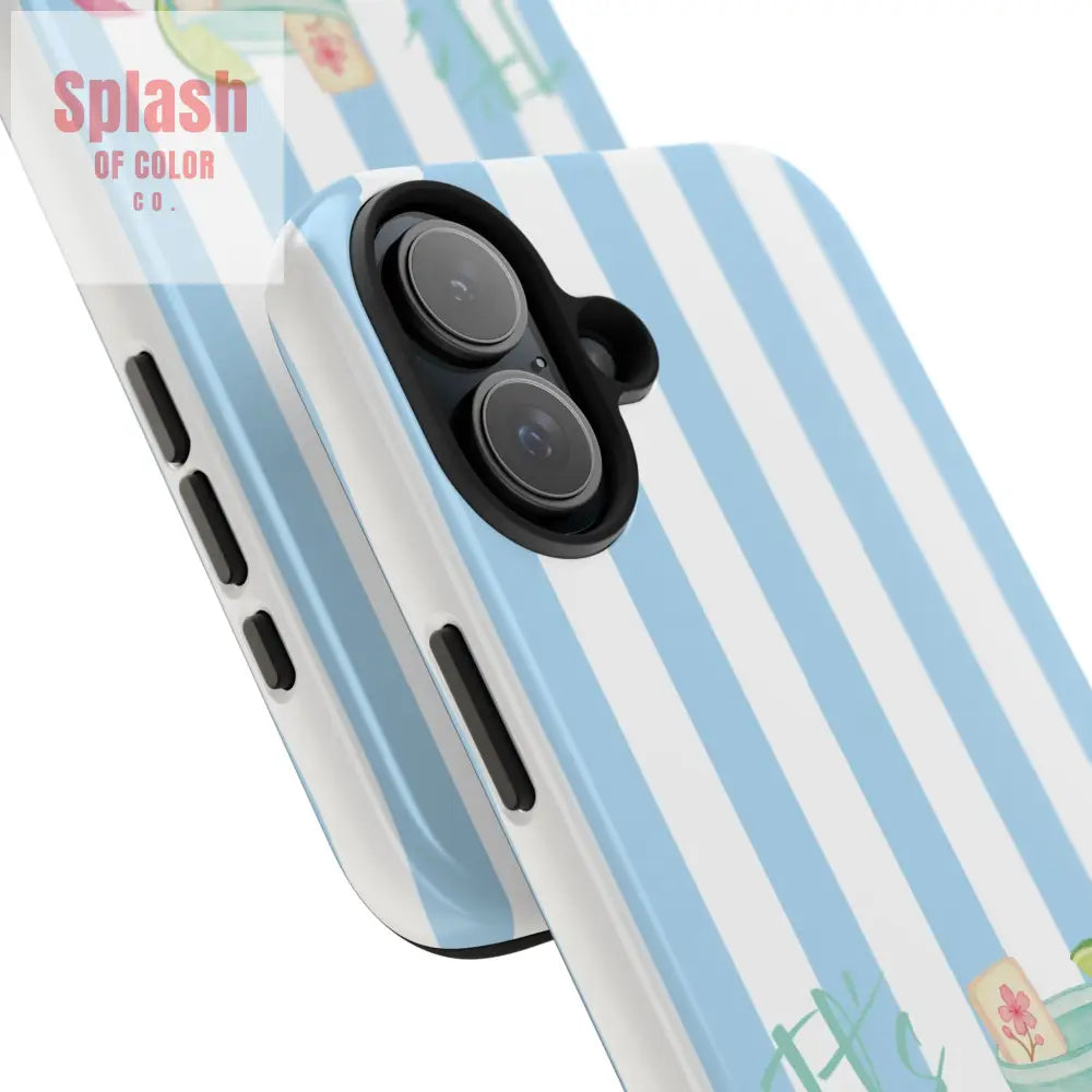 Mahjong Phone Case Funny It’s Kong O’ Clock Somewhere Blue White Preppy Style Phone Case