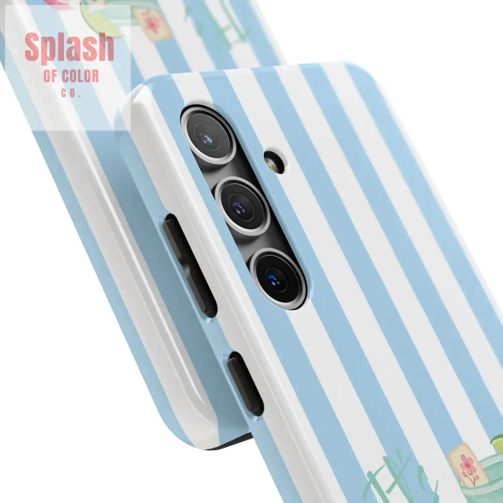 Mahjong Phone Case Funny It’s Kong O’ Clock Somewhere Blue White Preppy Style Phone Case