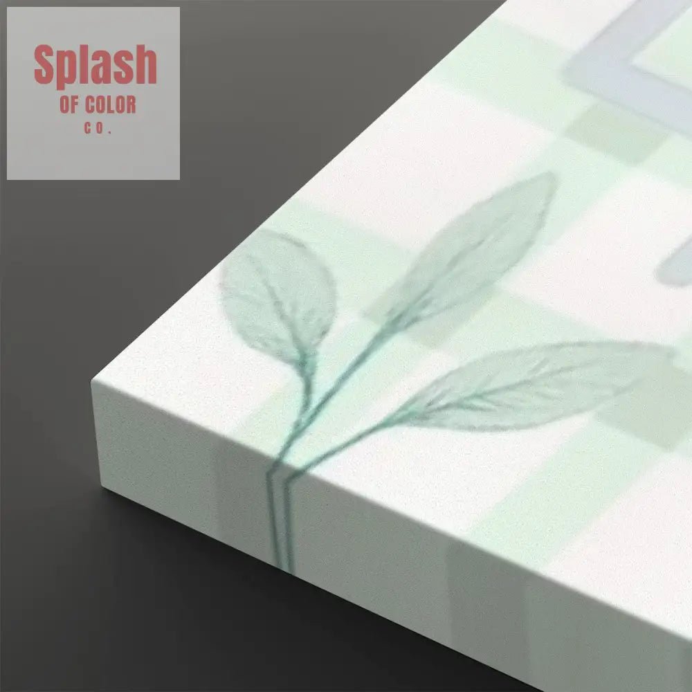 Mahjong Preppy Wall Art, Green Pink Pastel Canvas Art - Splash of Color co.