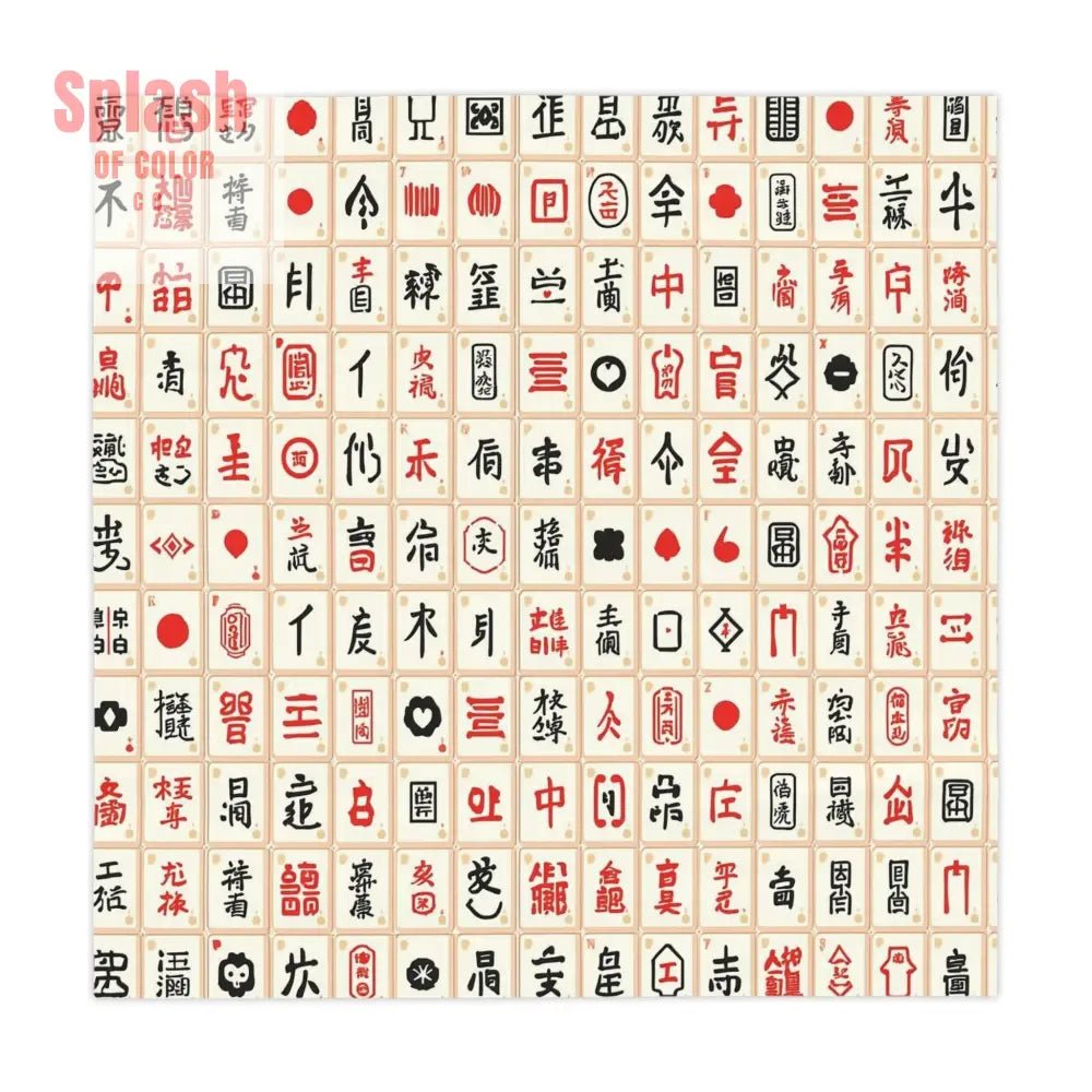 Mahjong Print Tablecloth, Asian Decor, Dining Table Cover - Splash of Color co.