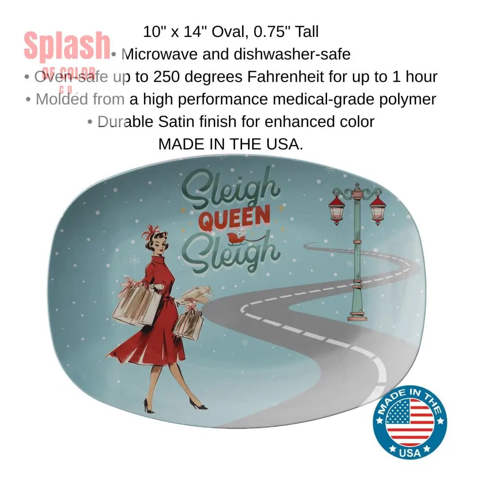 Mahjong Queen Christmas Holiday Hosting Platter Funny Mahj Gift Kitchenware