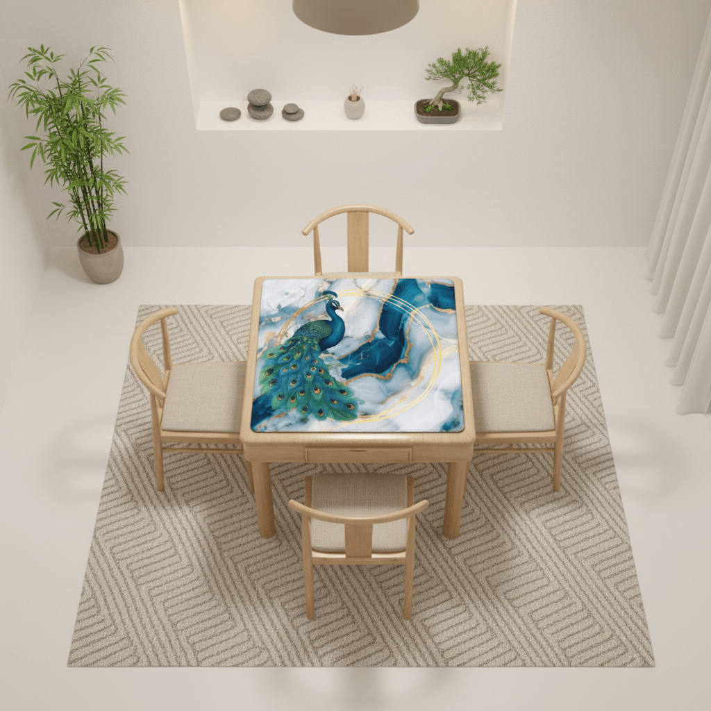 Peacock Blue Lagoon Mahjong Mat - Splash of Color Co.