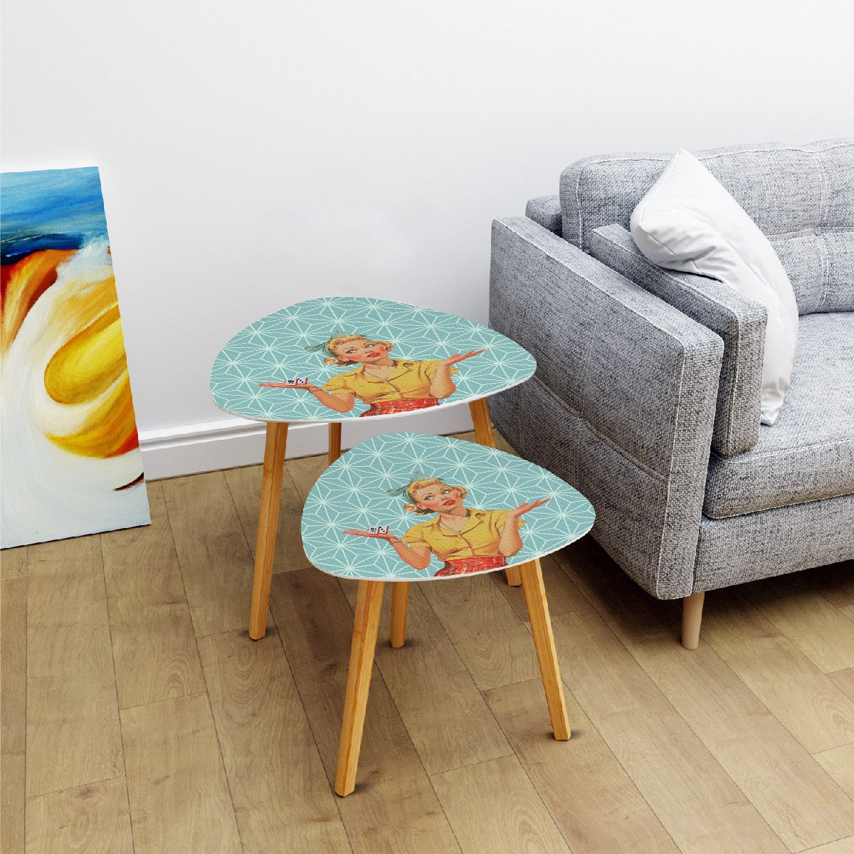 Mahjong Side Tables Vintage Style Cute Nesting Tables For Mahj Lover - One Size - Home Accessories