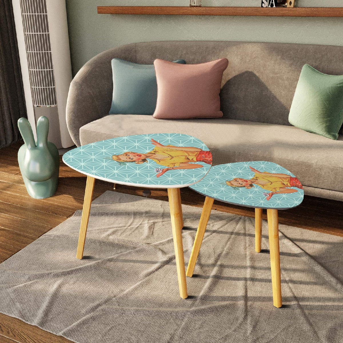 Mahjong Side Tables Vintage Style Cute Nesting Tables For Mahj Lover - One Size - Home Accessories
