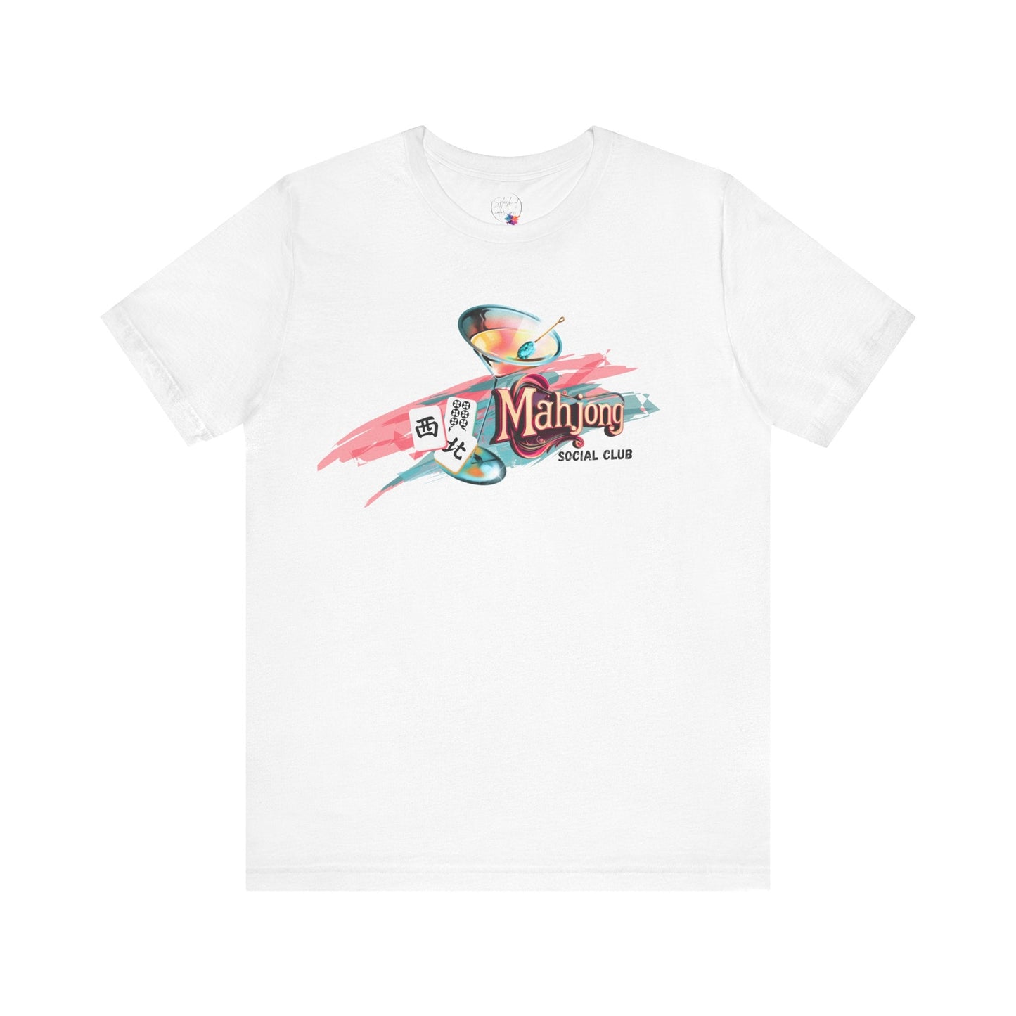 Mahjong Social Club Modern Mahjong Lover’s Shirt MAHJ Gift for Gamers Fun T-shirt Relaxed Fit Clothing - White / S