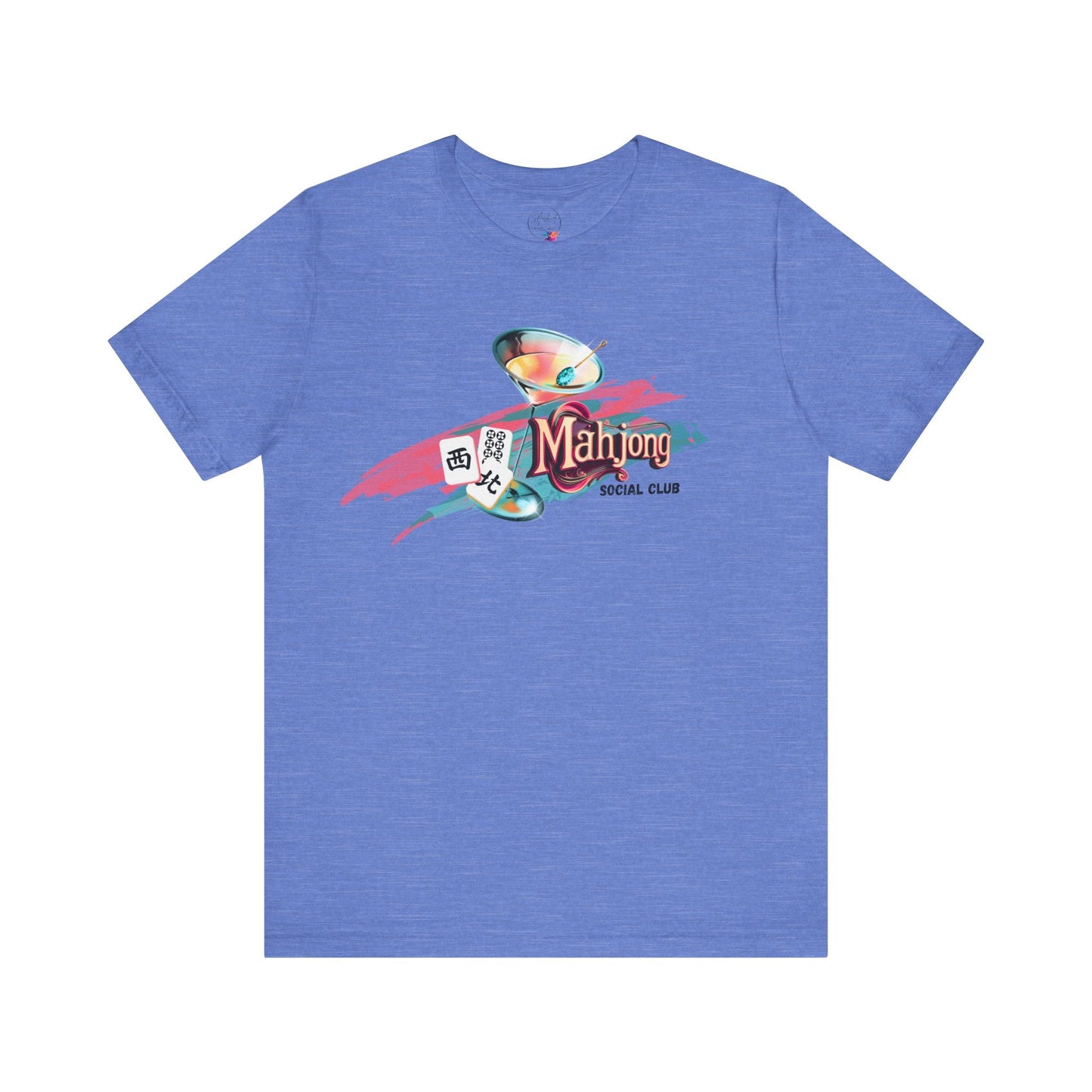 Mahjong Social Club Modern Mahjong Lover’s Shirt MAHJ Gift for Gamers Fun T-shirt Relaxed Fit Clothing - Heather