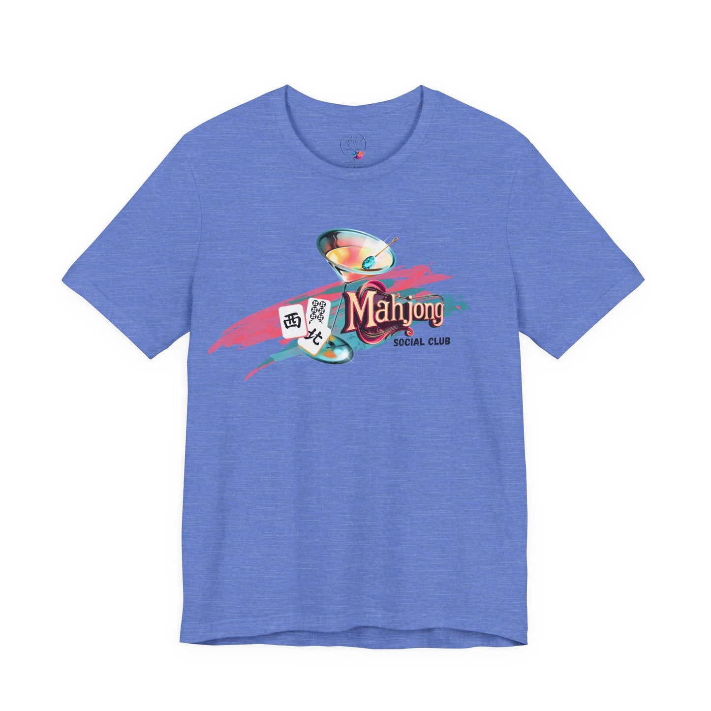 Mahjong Social Club Modern Mahjong Lover’s Shirt MAHJ Gift for Gamers Fun T-shirt Relaxed Fit Clothing - T-Shirt