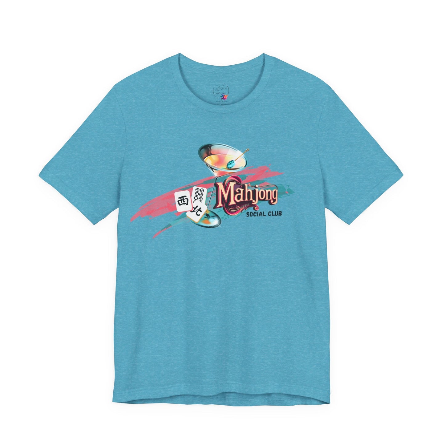Mahjong Social Club Modern Mahjong Lover’s Shirt MAHJ Gift for Gamers Fun T-shirt Relaxed Fit Clothing - T-Shirt
