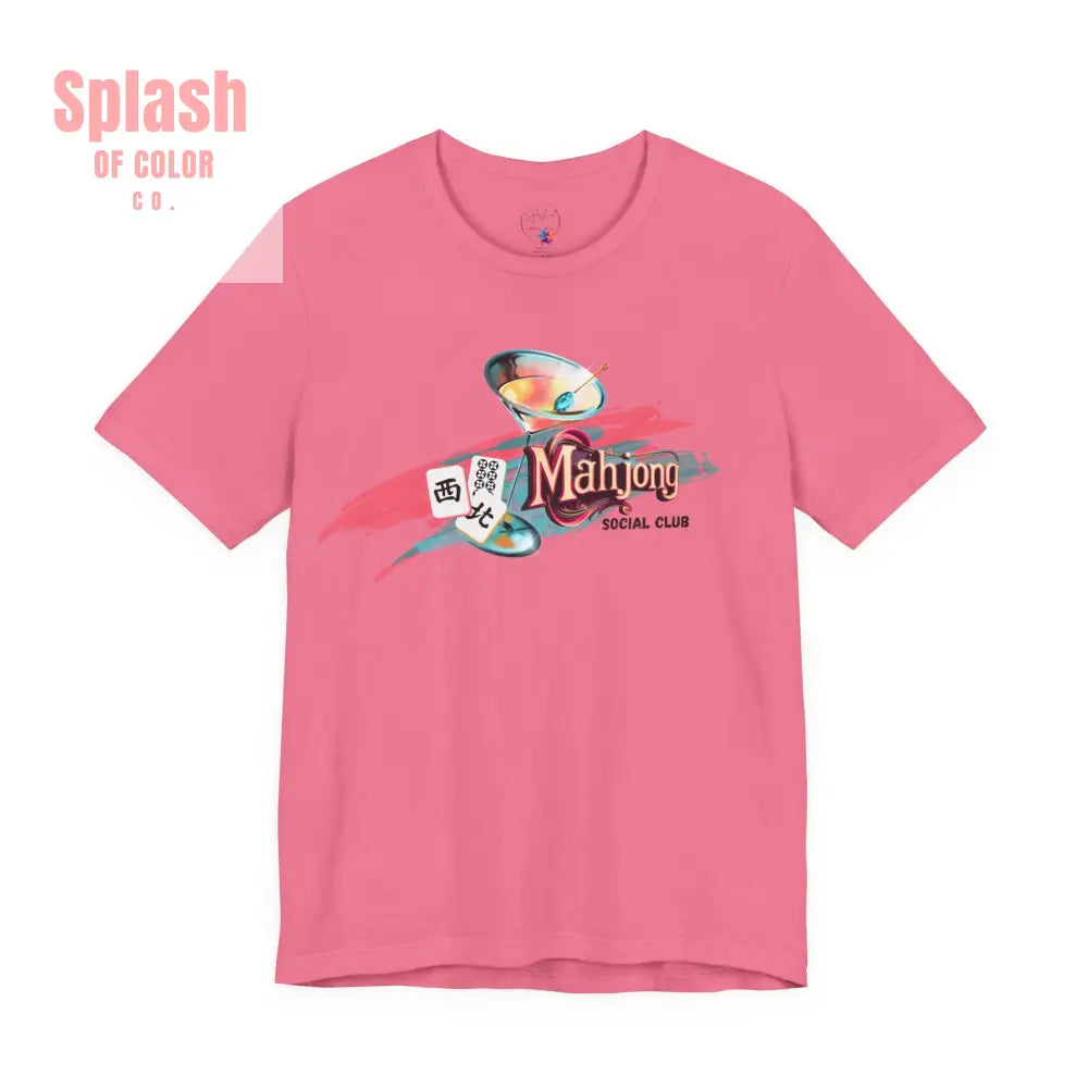 Mahjong Social Club Modern Mahjong Lover’s Shirt MAHJ Gift for Gamers Fun T-shirt Relaxed Fit Clothing - T-Shirt
