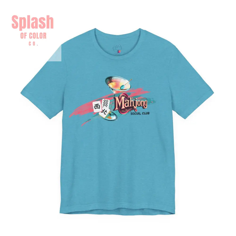 Mahjong Social Club Modern Mahjong Lover’s Shirt MAHJ Gift for Gamers Fun T-shirt Relaxed Fit Clothing - T-Shirt