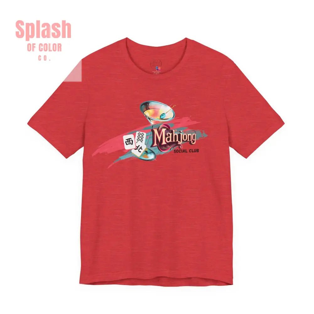 Mahjong Social Club Modern Mahjong Lover’s Shirt MAHJ Gift for Gamers Fun T-shirt Relaxed Fit Clothing - T-Shirt