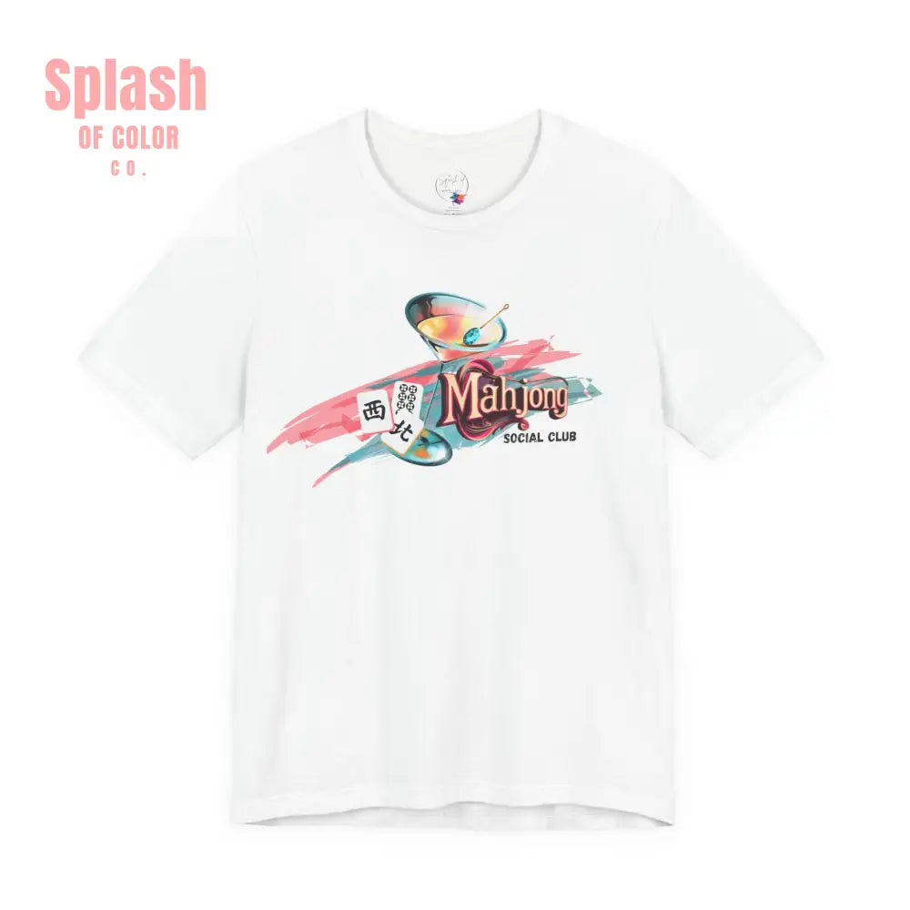 Mahjong Social Club Modern Mahjong Lover’s Shirt MAHJ Gift for Gamers Fun T-shirt Relaxed Fit Clothing - T-Shirt