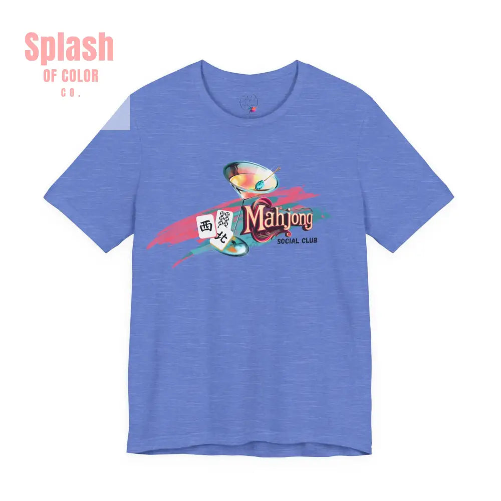 Mahjong Social Club Modern Mahjong Lover’s Shirt MAHJ Gift for Gamers Fun T-shirt Relaxed Fit Clothing - T-Shirt