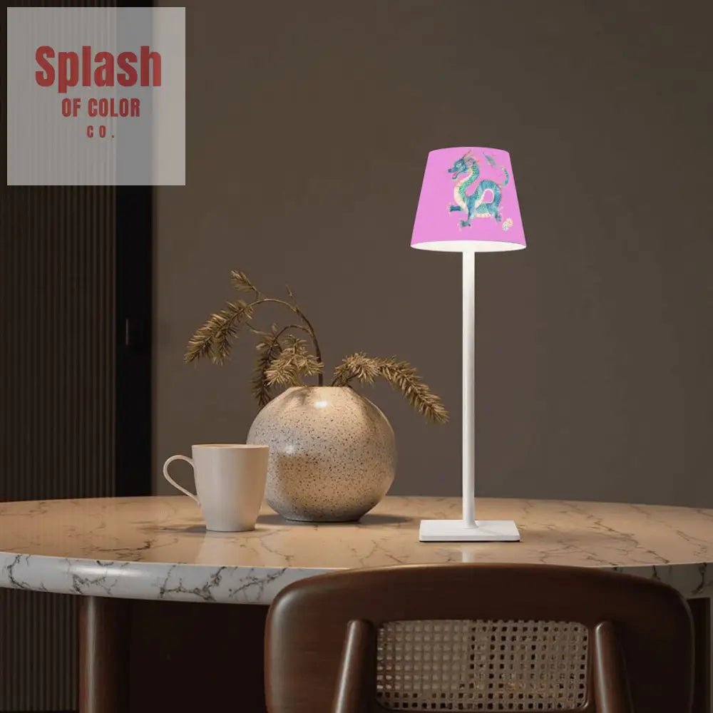Mahjong Table Lamp, Chinese Dragon LED Cordless Table Lamp - Splash of Color co.