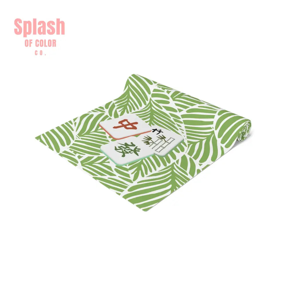 Mahjong Table Runner Tropical Table Runner Leafy Print Mahj Gift Modern Table Decor Perfect for Summer Parties Holiday