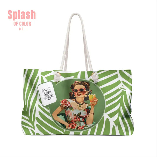 Mahjong Tile Accessory Bag Vintage Housewife Funny Don’t Stare At My Rack Bag Weekend Getaways Floral Design Bag