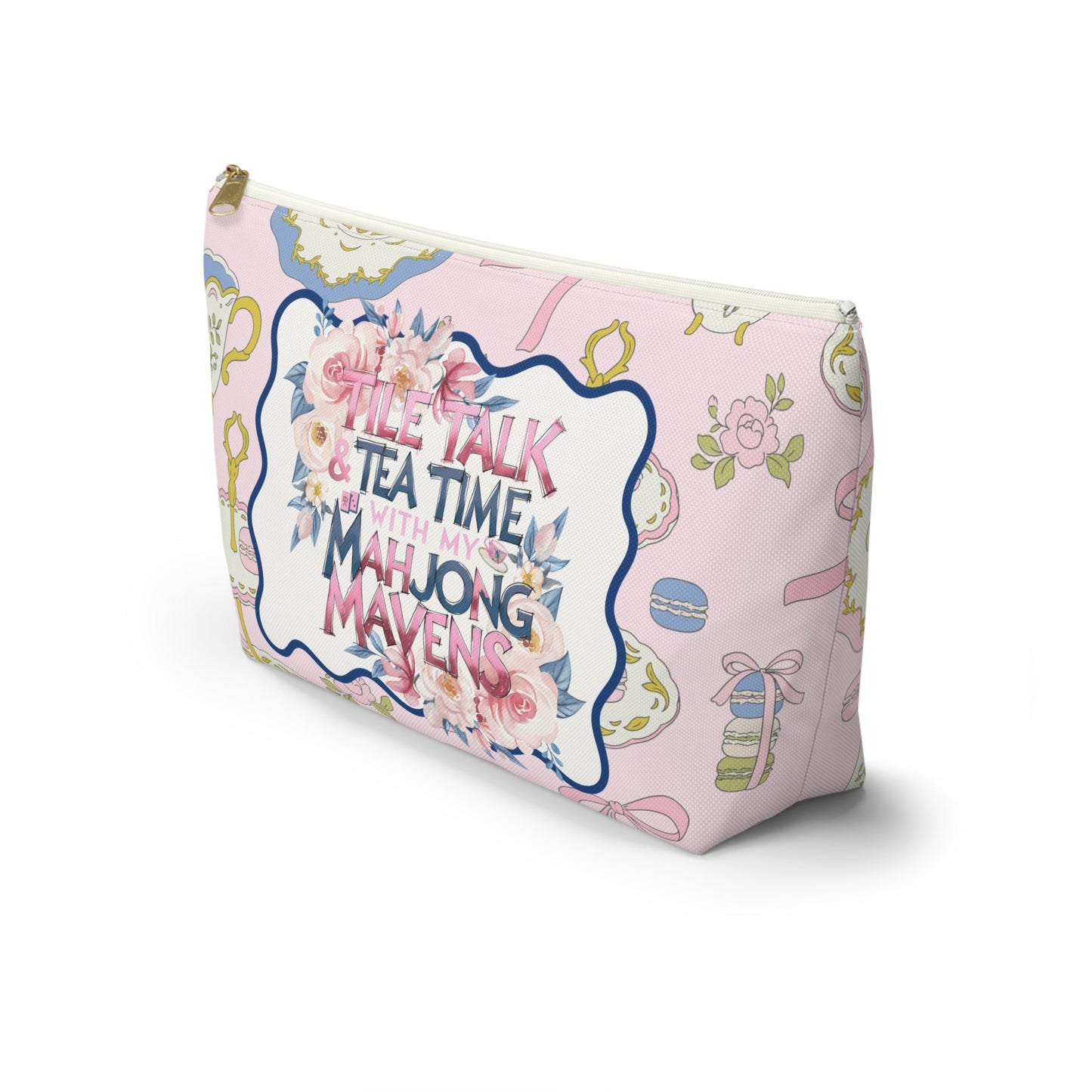Mahjong Tile Talk And Tea Time Tile Carry Pouch - Bags
