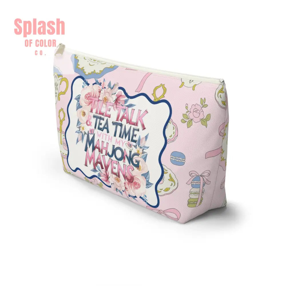 Mahjong Tile Talk And Tea Time Tile Carry Pouch - Bags