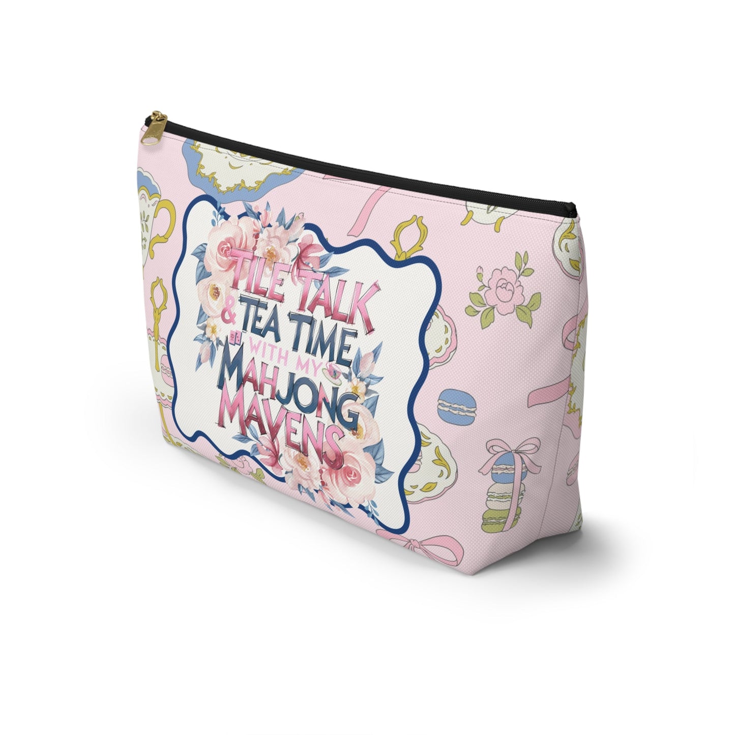 Mahjong Tile Talk And Tea Time Tile Carry Pouch - Bags