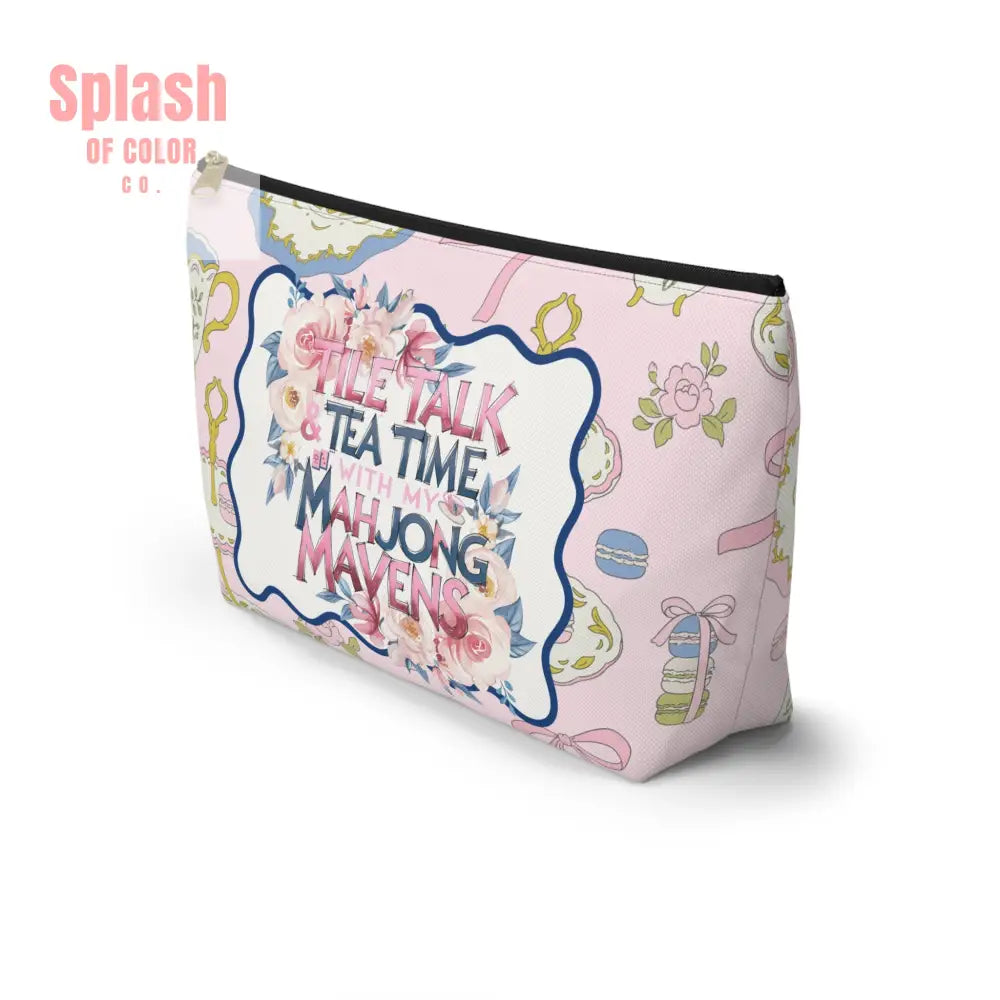 Mahjong Tile Talk And Tea Time Tile Carry Pouch - Bags