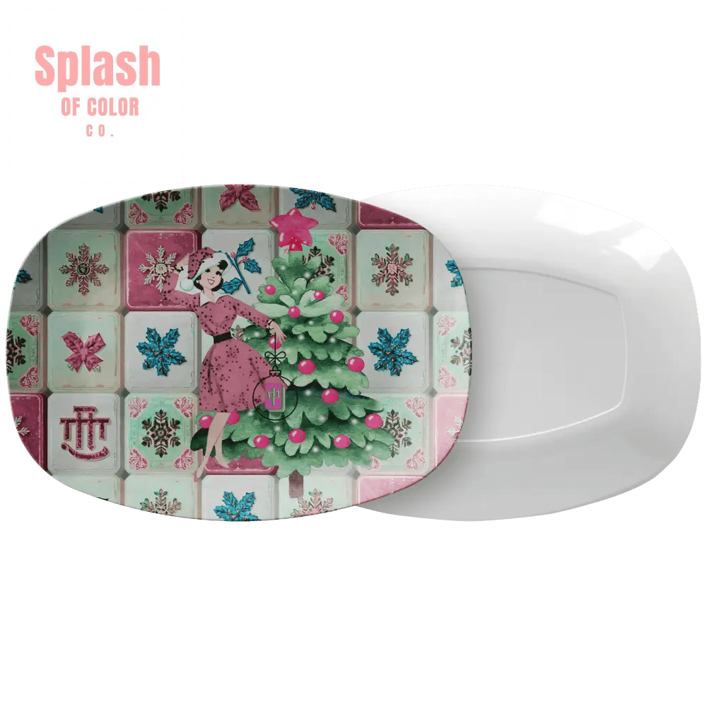 Mahjong Tiles Christmas Holiday Nostalgic Festive Party Platter - Splash of Color co.