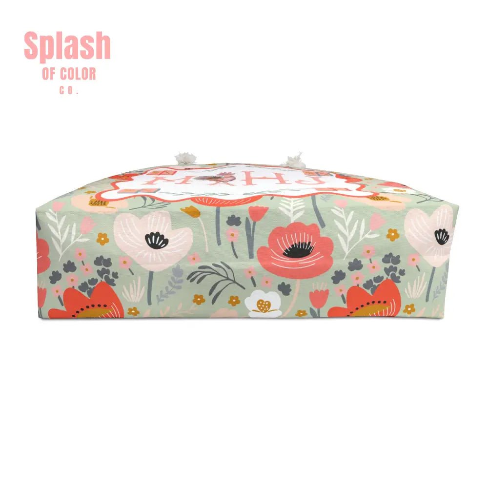 Mahjong Tote Bag Preppy Floral Watercolor Rooster Mahj Lover Mahjong Mom Gift - 24’’ × 13’’ - Bags