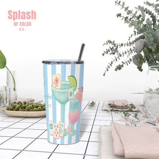 Mahjong Tumbler, Funny It's Kong O'clock Somewhere Mahjong Gift - Splash of Color co.