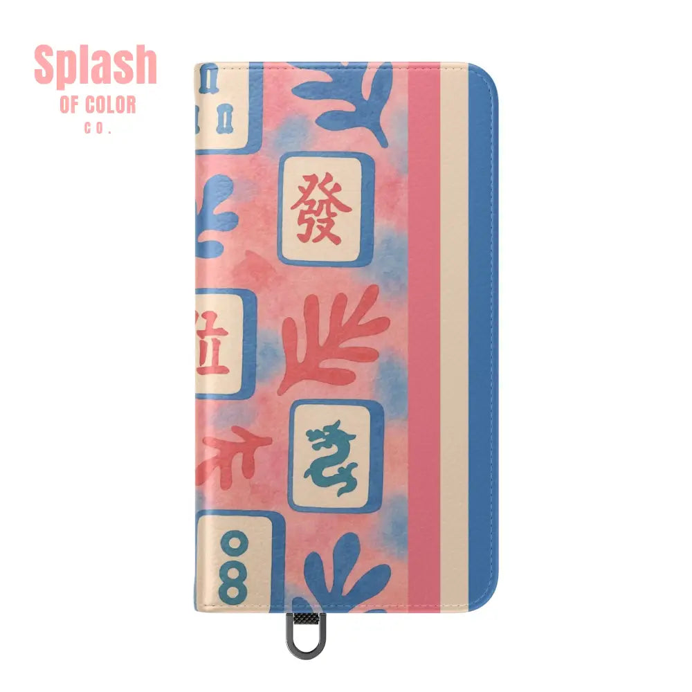 Mahjong Watercolor Artistic Flip Case for Phones Stylish Wallet Cover Trendy Phone Accessory Ideal Gift for Friends
