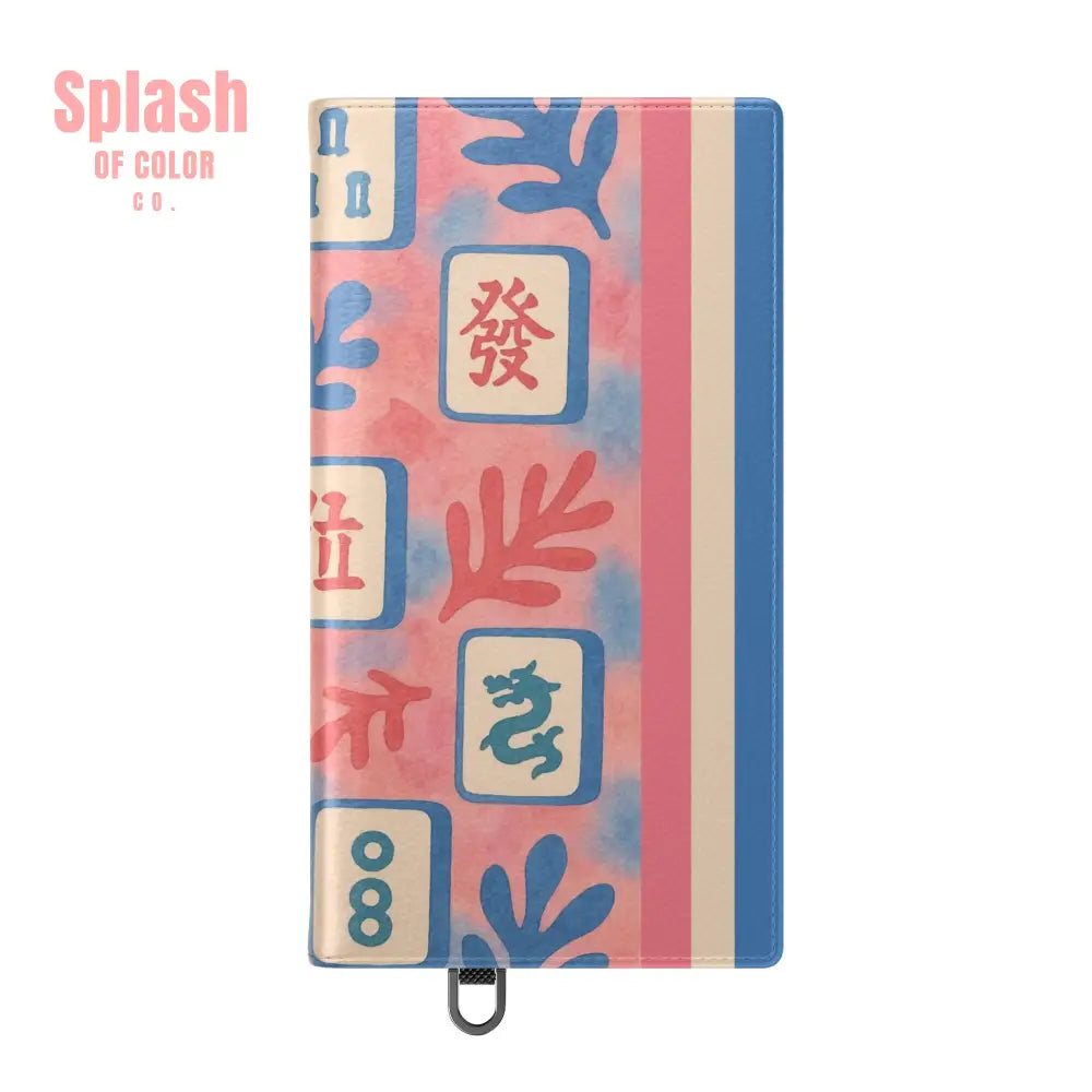 Mahjong Watercolor Artistic Flip Case for Phones Stylish Wallet Cover Trendy Phone Accessory Ideal Gift for Friends