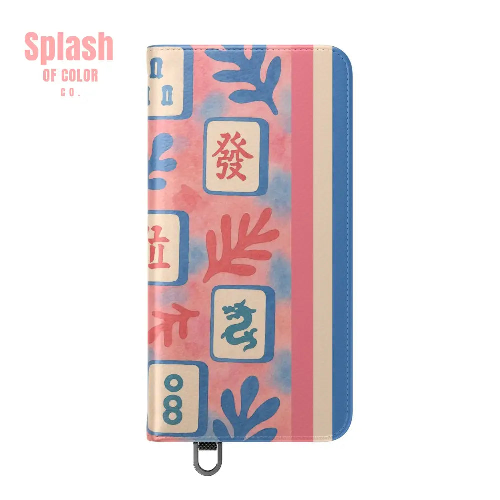 Mahjong Watercolor Artistic Flip Case for Phones Stylish Wallet Cover Trendy Phone Accessory Ideal Gift for Friends