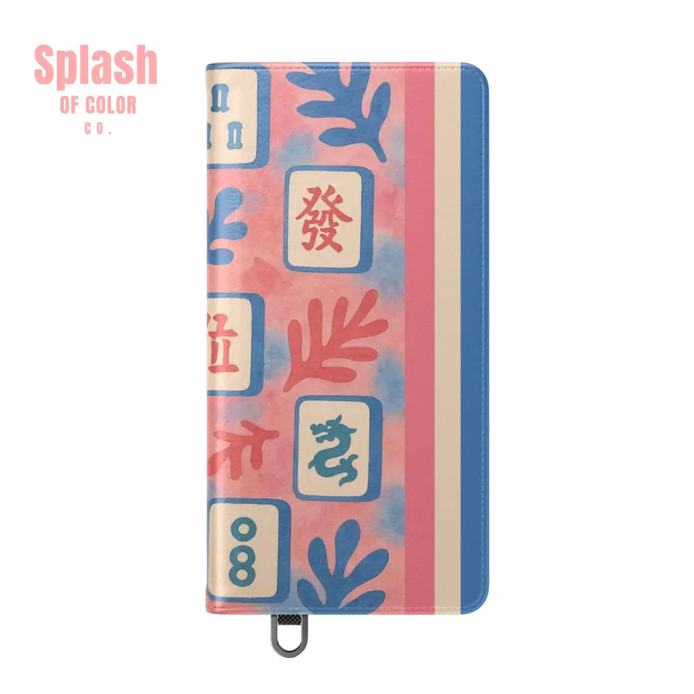 Mahjong Watercolor Artistic Flip Case for Phones Stylish Wallet Cover Trendy Phone Accessory Ideal Gift for Friends