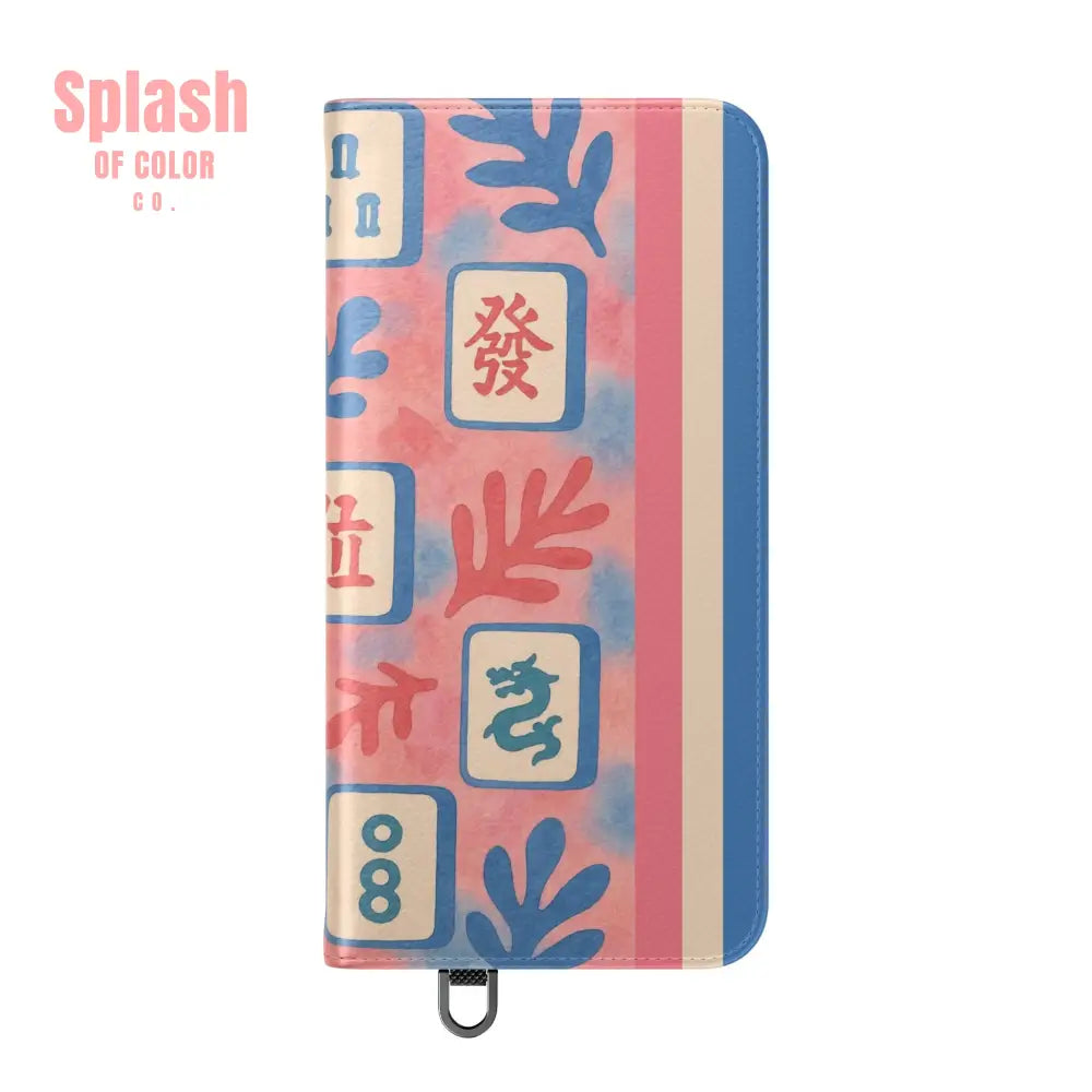 Mahjong Watercolor Artistic Flip Case for Phones Stylish Wallet Cover Trendy Phone Accessory Ideal Gift for Friends