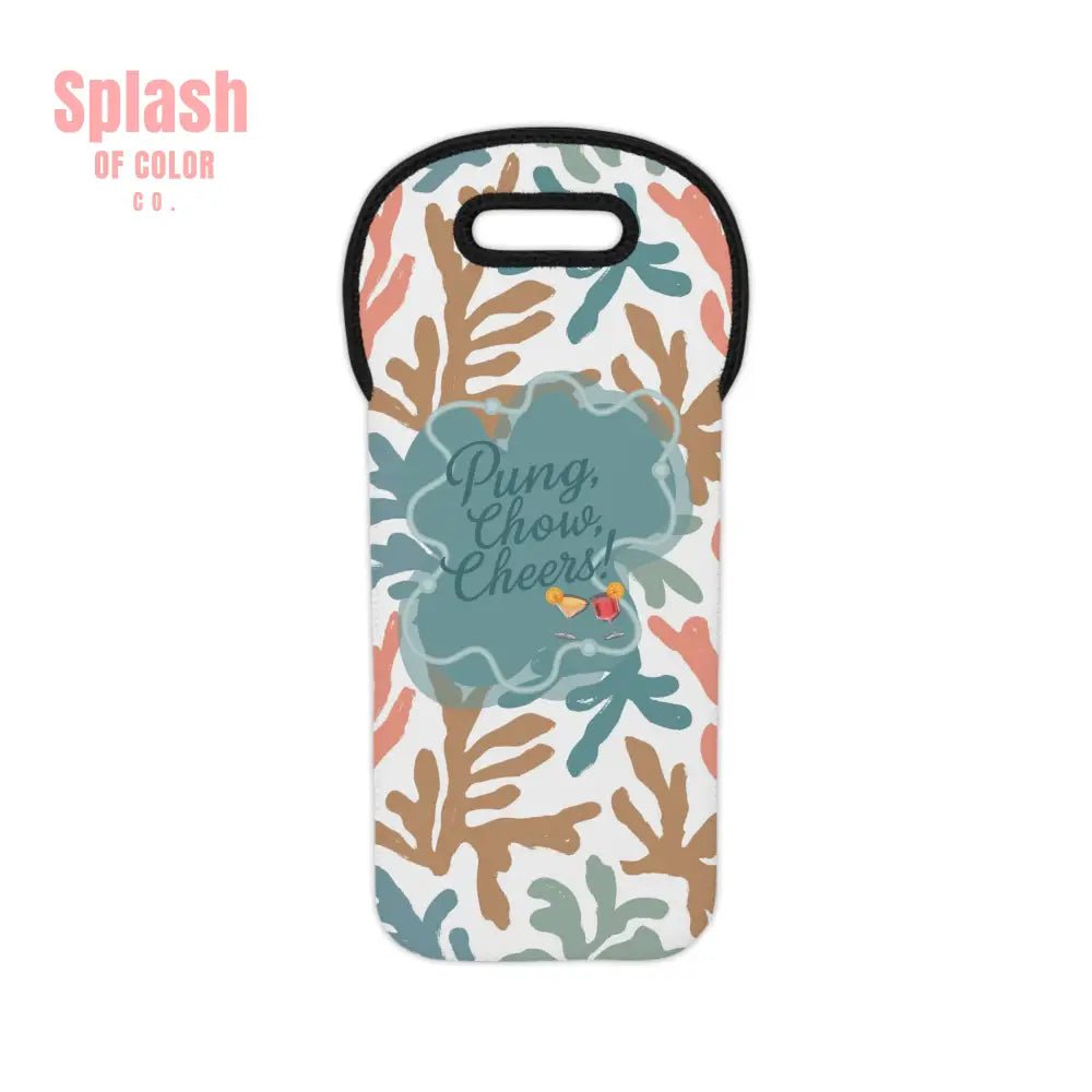 Mahjong Wine Tote Bag Pung Chow Cheers - Perfect for Gifting For Mahj Lovers - Splash of Color co.