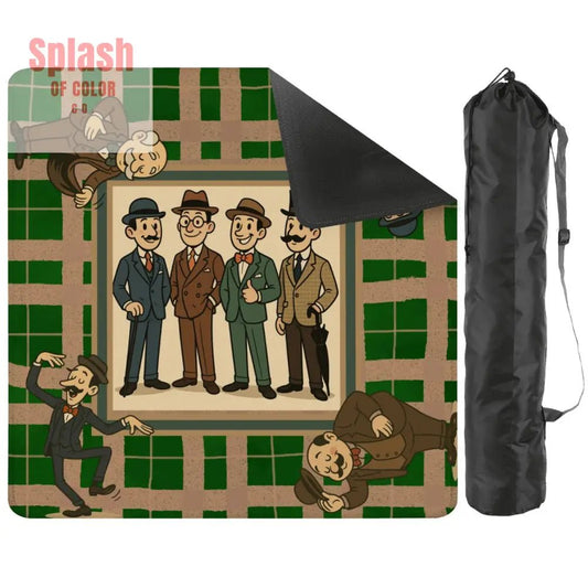 Manly Mahjong Mat Dapper Gents Green Brown Plaid Mahjong Mat - Splash of Color co.