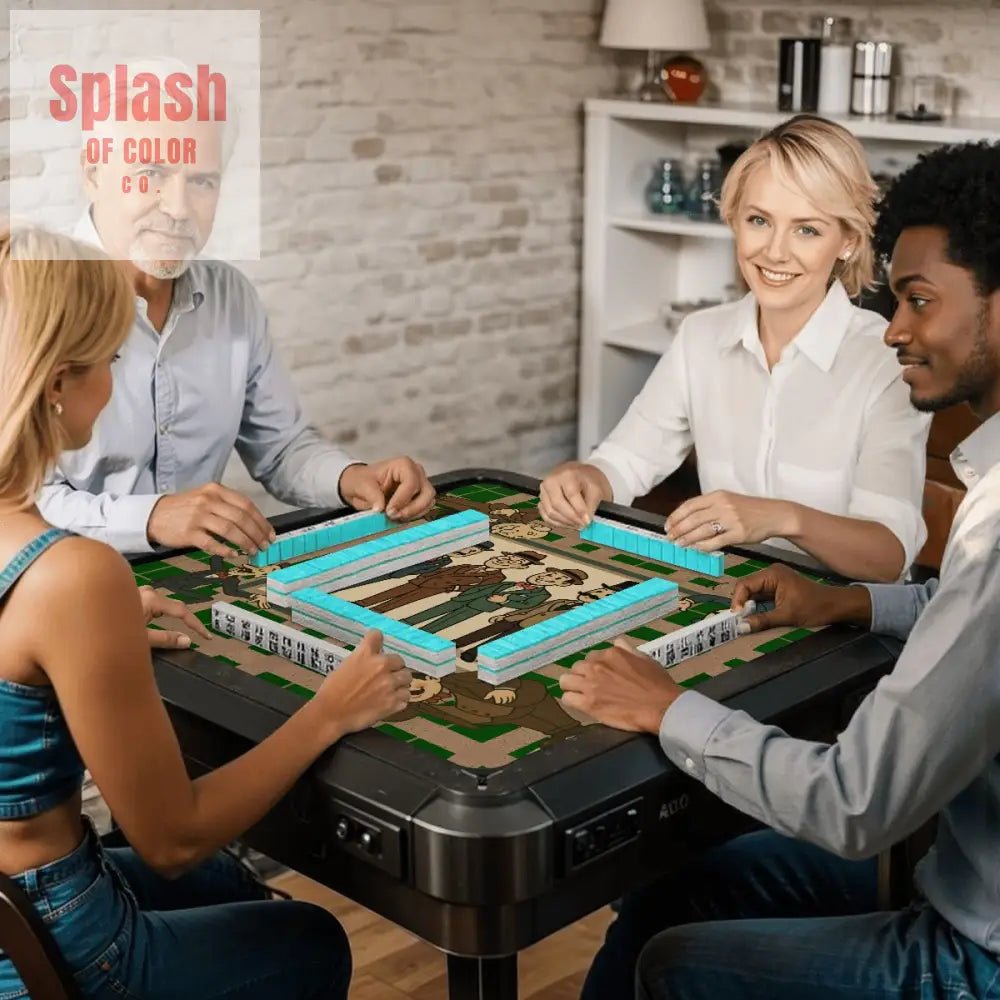 Manly Mahjong Mat Dapper Gents Green Brown Plaid Mahjong Mat - Splash of Color co.