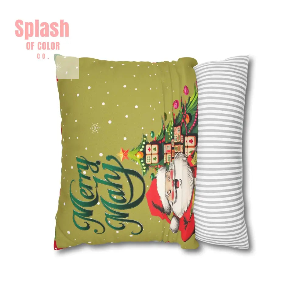 Merry Mahj Mahjong Christmas Festive Pillowcase Whimsical Holiday Accent Pillowcase Home Decor