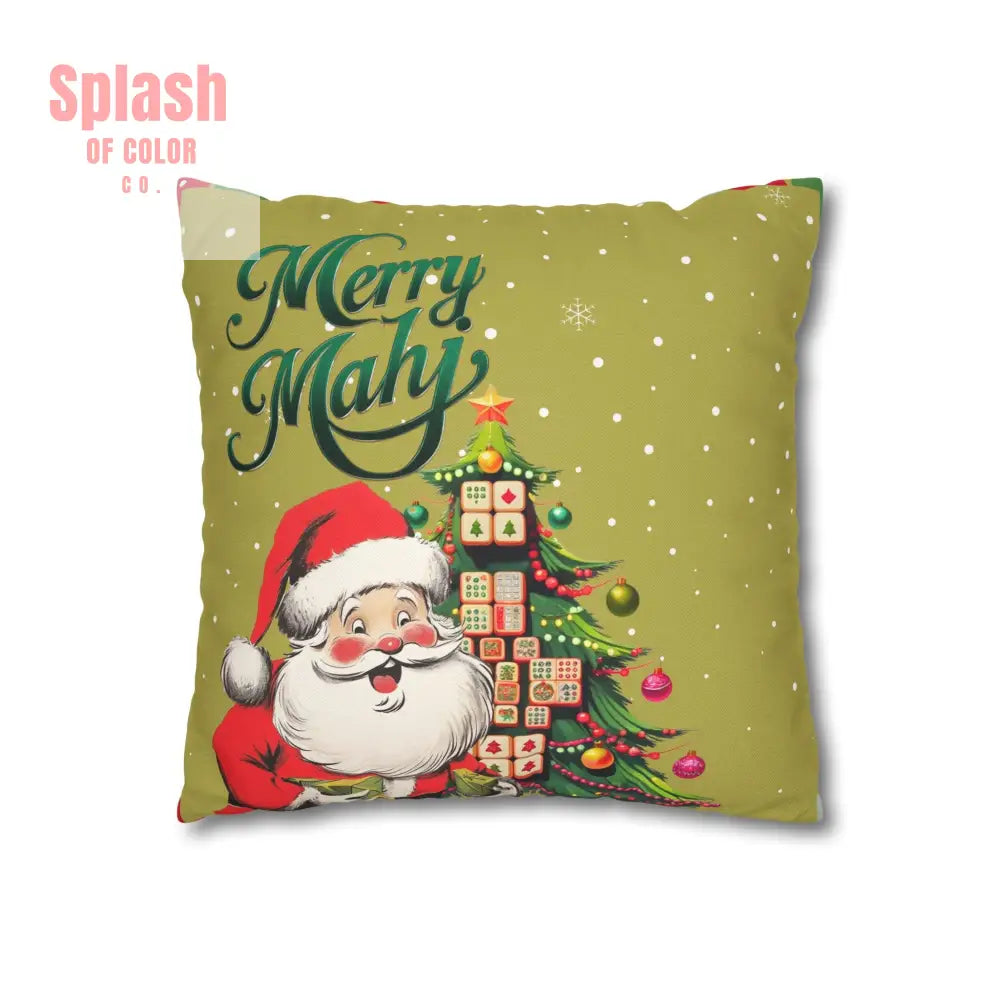 Merry Mahj Mahjong Christmas Festive Pillowcase Whimsical Holiday Accent Pillowcase Home Decor