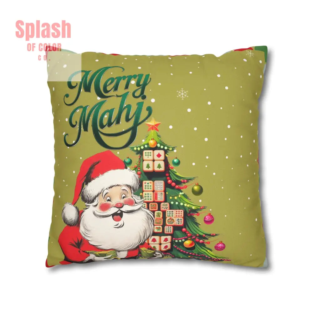 Merry Mahj Mahjong Christmas Festive Pillowcase Whimsical Holiday Accent Pillowcase Home Decor