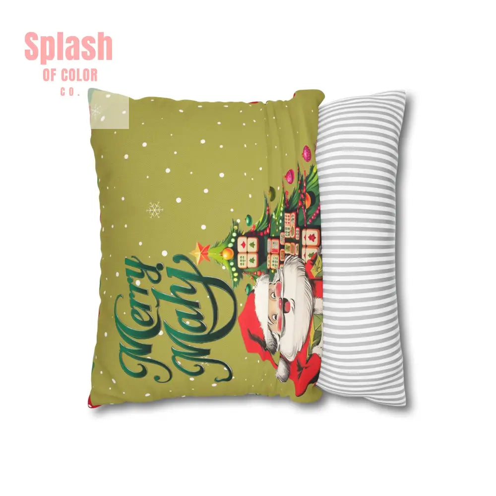 Merry Mahj Mahjong Christmas Festive Pillowcase Whimsical Holiday Accent Pillowcase Home Decor